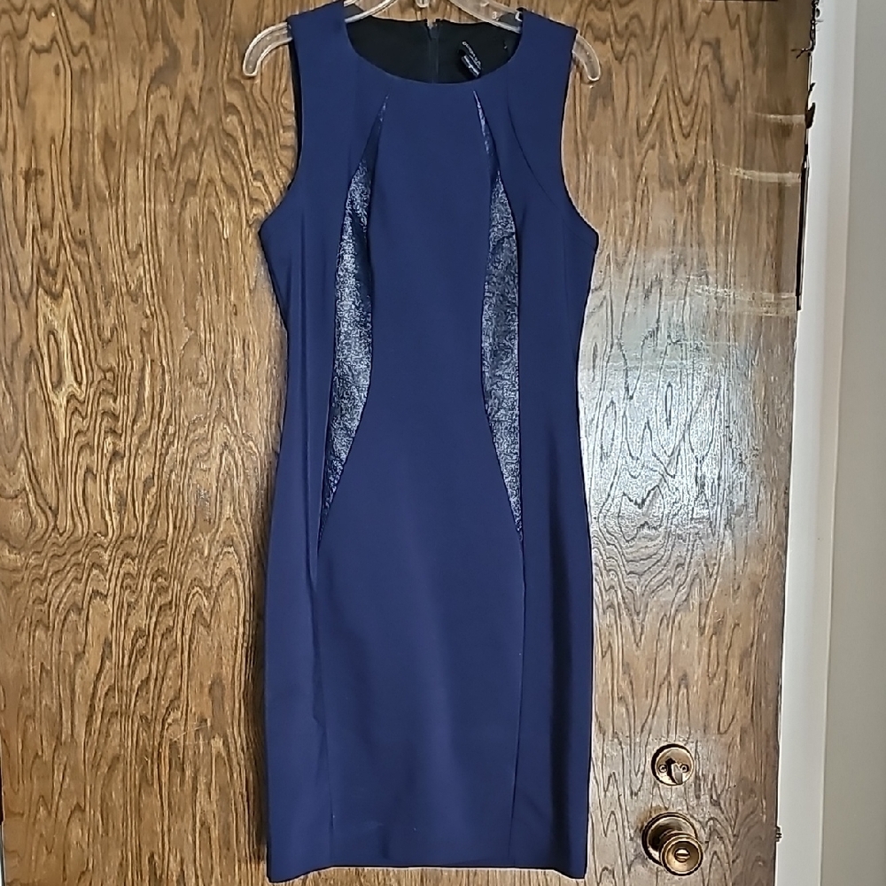 Navy Blue Marciano Dress Knee-Length Cocktail